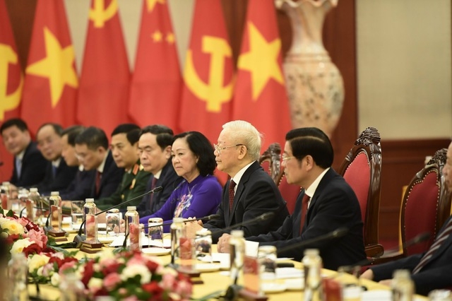 Toàn cảnh Lễ đón Tổng Bí thư, Chủ tịch nước Trung Quốc Tập Cận Bình thăm cấp Nhà nước tới Việt Nam