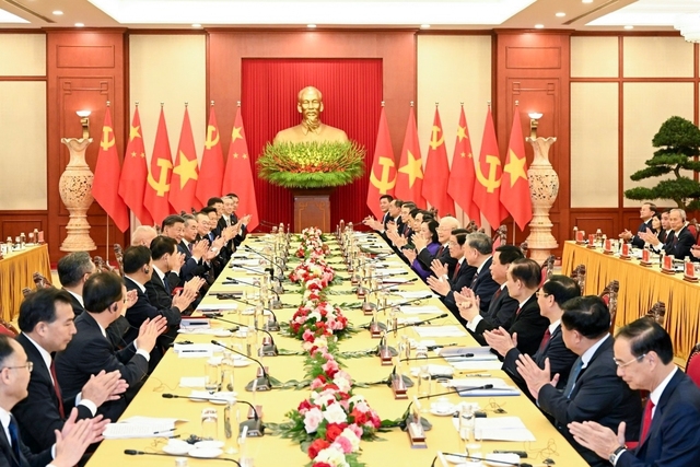 Toàn cảnh Lễ đón Tổng Bí thư, Chủ tịch nước Trung Quốc Tập Cận Bình thăm cấp Nhà nước tới Việt Nam