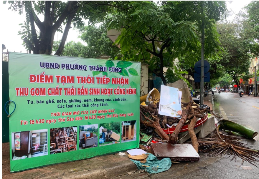 Điểm tiếp nhận rác thải cồng kềnh tại quận Ba Đình