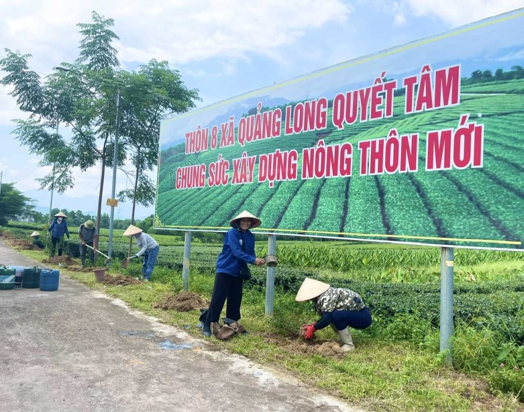 Xây dựng tuyến đường nông thôn kiểu mẫu tại các đơn vị trong Huyện