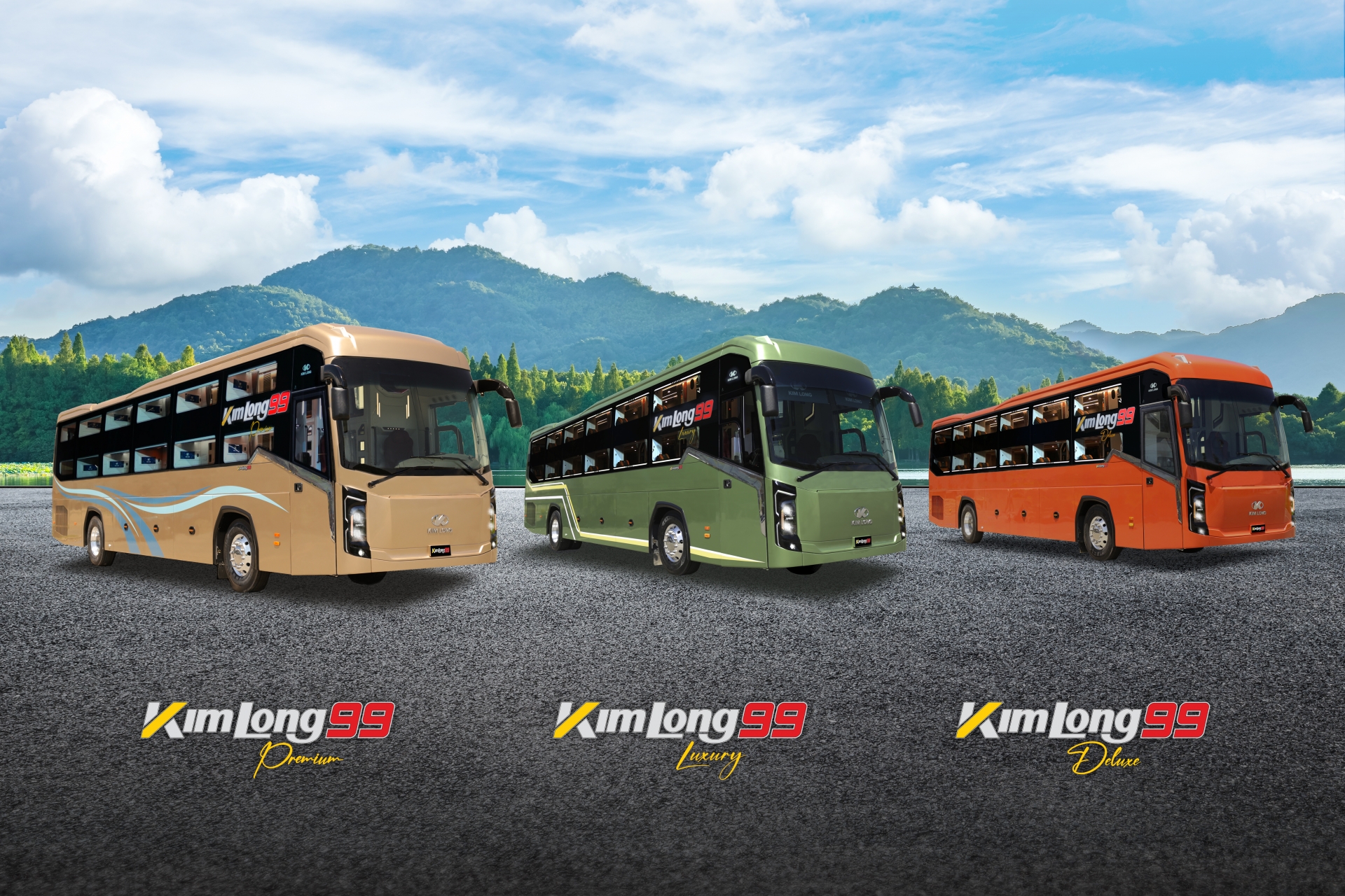 Xe bus Kim Long 99 gồm 3 phiên bản: Deluxe, Luxury và Premium (24 và 34 giường).