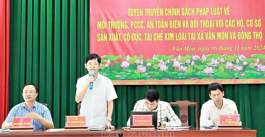 Bắc Ninh: Tuyên truyền chính sách pháp luật về môi trường, phòng cháy chữa cháy, an toàn điện cho hơn 250 hộ dân