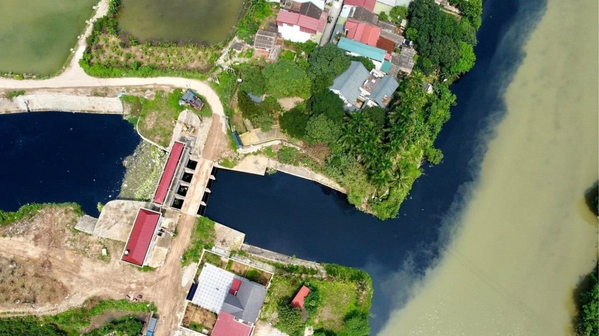 Công trình thủy lợi Bắc Hưng Hải đang đối mặt với tình trạng ô nhiễm môi trường. Ảnh: Minh Khang.