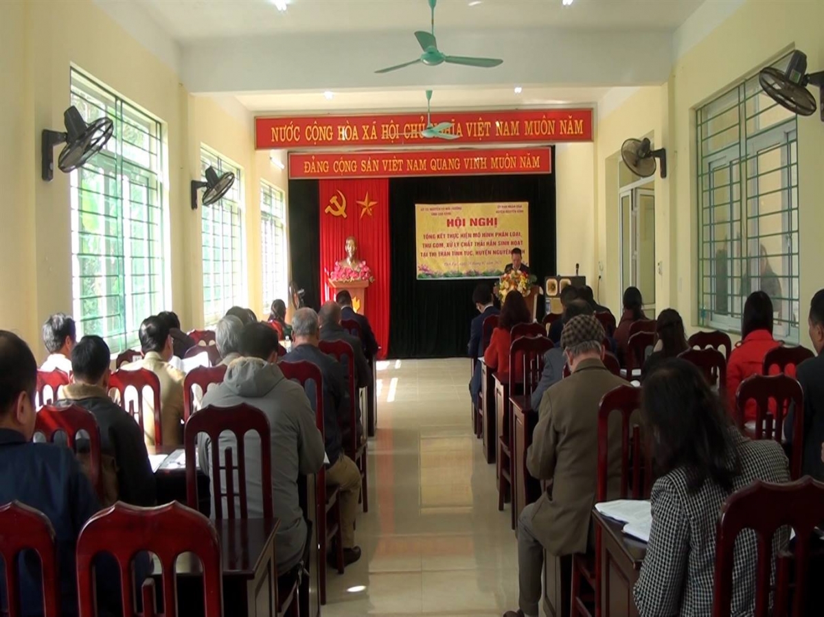 Thị trấn Tĩnh Túc, huyện Nguyên Bình, tỉnh Cao Bằng:  Tổng kết thực hiện mô hình phân loại, thu gom, xử lý chất thải rắn sinh hoạt