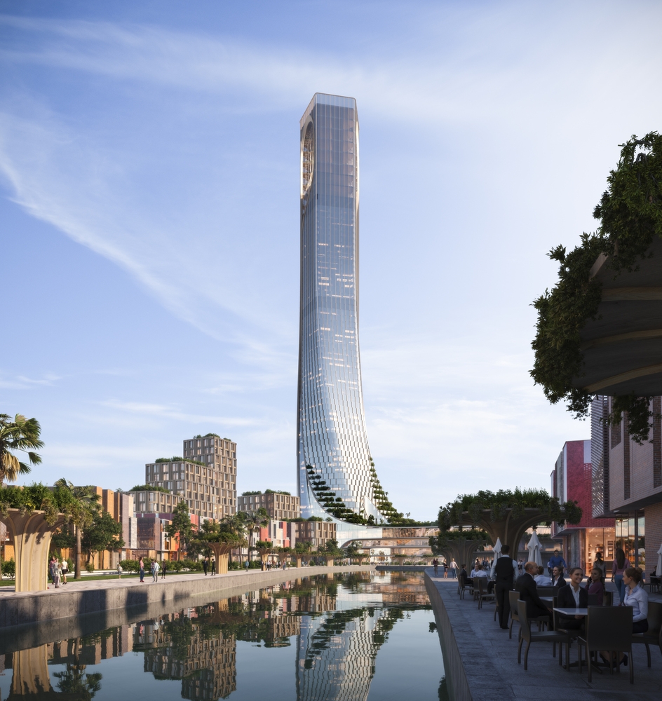 Thiết kế tòa tháp lấy cảm hứng từ ngũ hành, thân tháp gợi hình ảnh áo dài trắng truyền thống của người phụ nữ Việt