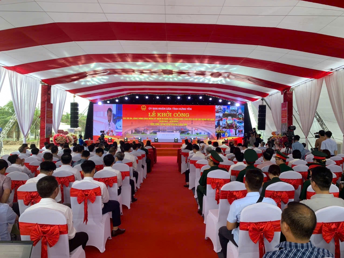 Hưng Yên khởi công 03 dự án trọng điểm chào mừng 80 năm Cách mạng tháng 8 và Quốc khánh 2/9