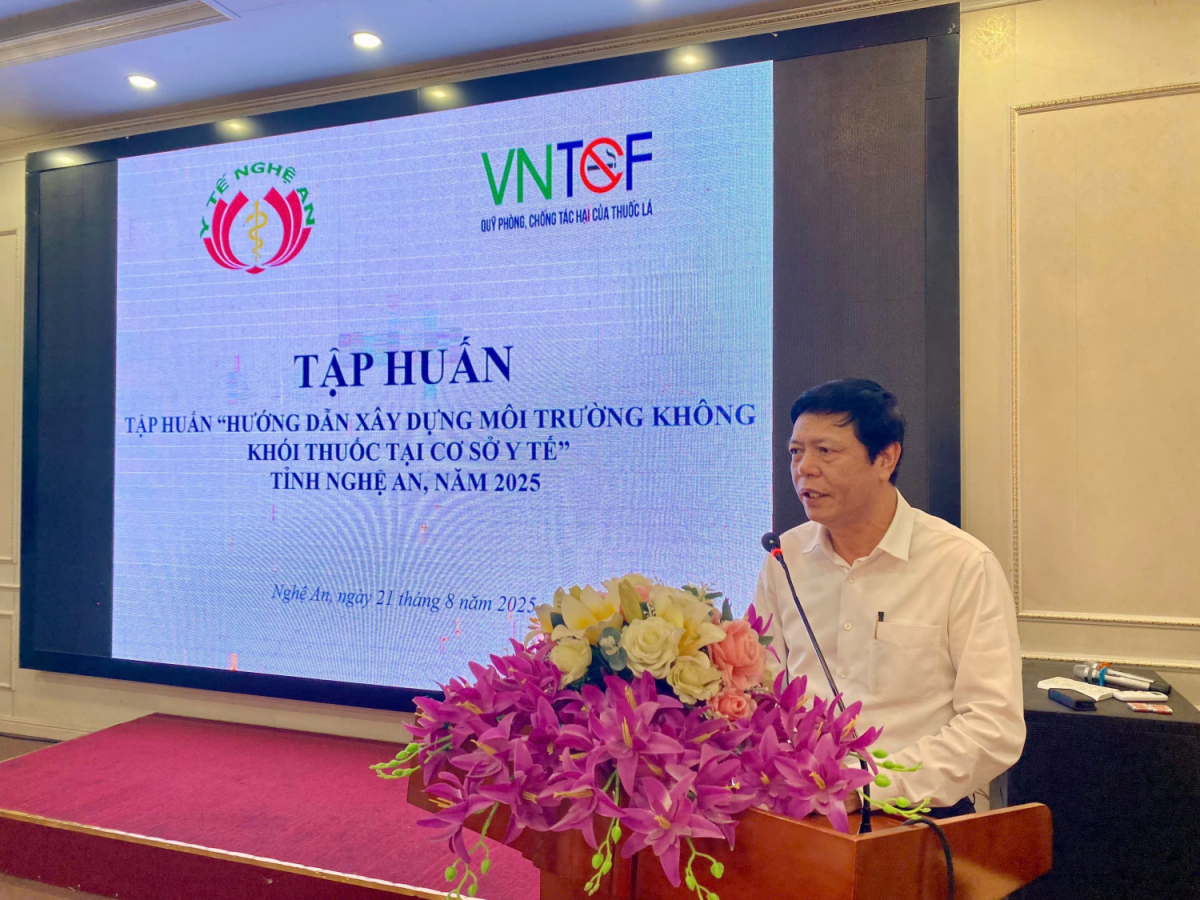 Nghệ An tổ chức tập huấn xây dựng cơ sở y tế không khói thuốc lá năm 2025