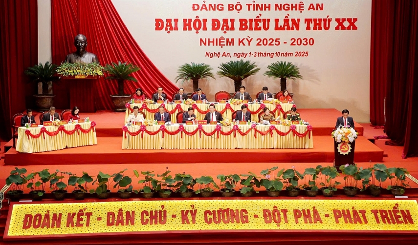 Đại hội đại biểu Đảng bộ tỉnh Nghệ An lần thứ XX, nhiệm kỳ 2025-2030: Xây dựng Đảng bộ và hệ thống chính trị trong sạch, vững mạnh