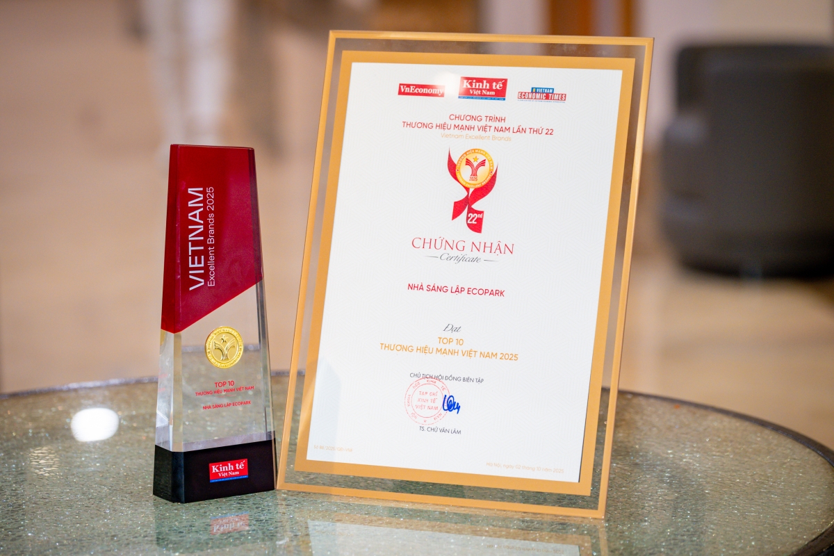 Nhà sáng lập Ecopark là Thương hiệu mạnh Việt Nam 2025