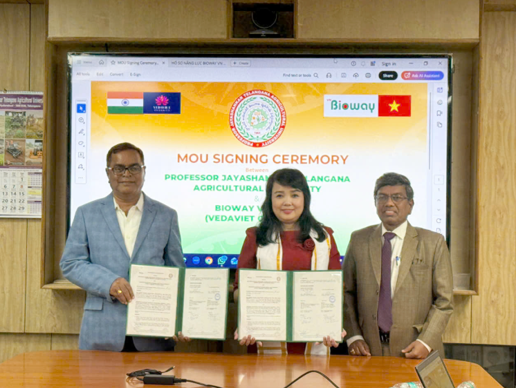 Bioway Việt Nam đã ký Biên bản ghi nhớ (MOU) với Đại học Nông nghiệp PJTSAU (Ấn Độ)