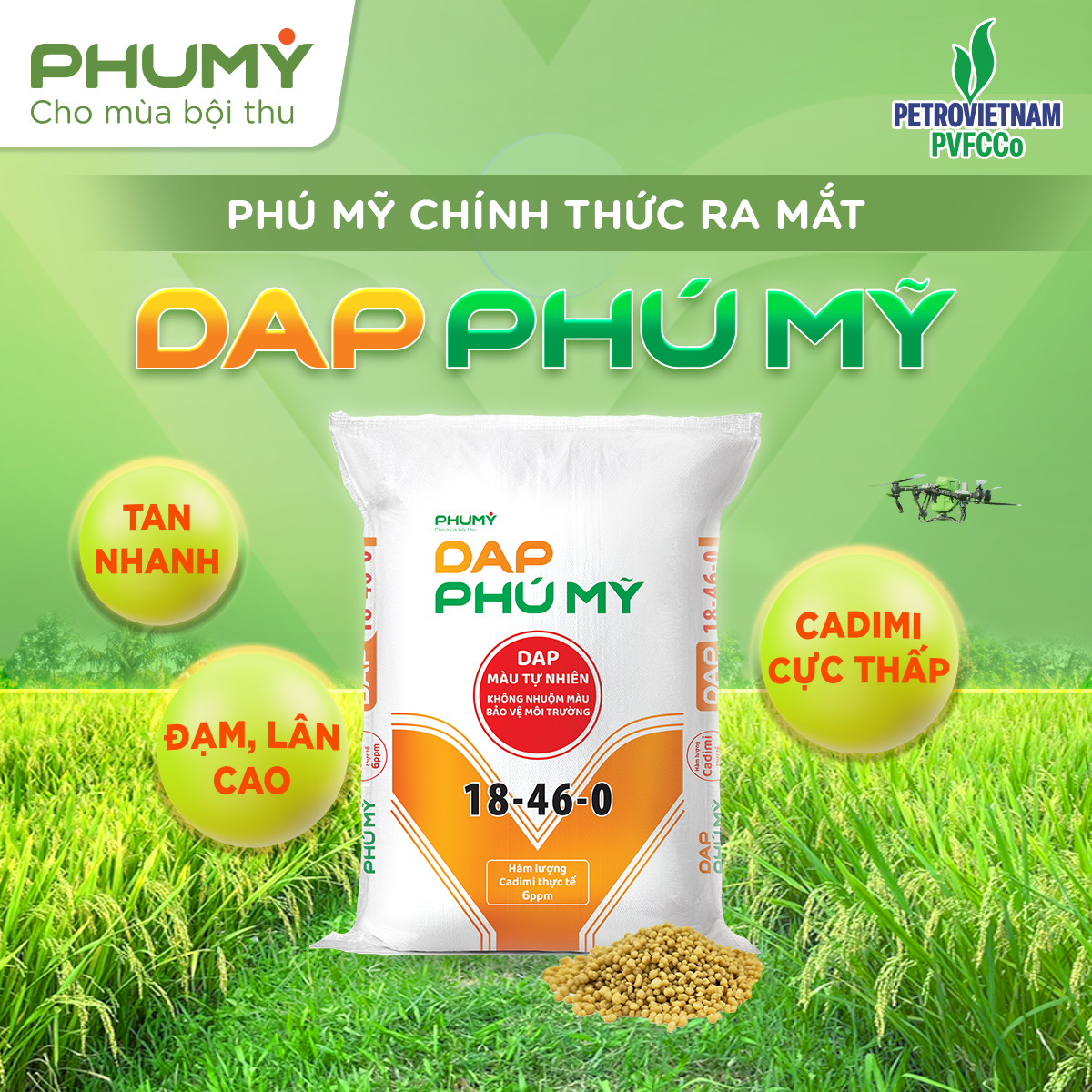 PVFCCo – Phú Mỹ chính thức ra mắt DAP Phú Mỹ, mở rộng danh mục sản phẩm và cung ứng nguồn phân bón chất lượng cao cho thị trường PVFCCo – Phú Mỹ chính thức ra mắt DAP Phú Mỹ, mở rộng danh mục sản phẩm và cung ứng nguồn phân bón chất lượng cao cho thị trường