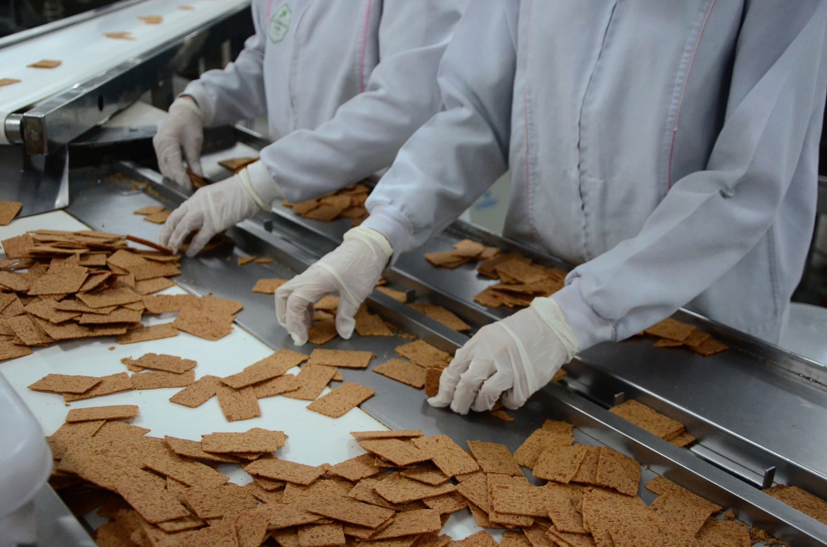 Dây chuyền sản xuất bánh dừa tại Mỹ Phương Food vận hành liên tục cả ngày thường và những ngày cận Tết, đưa đặc sản Đà Nẵng vươn xa thị trường trong và ngoài nước