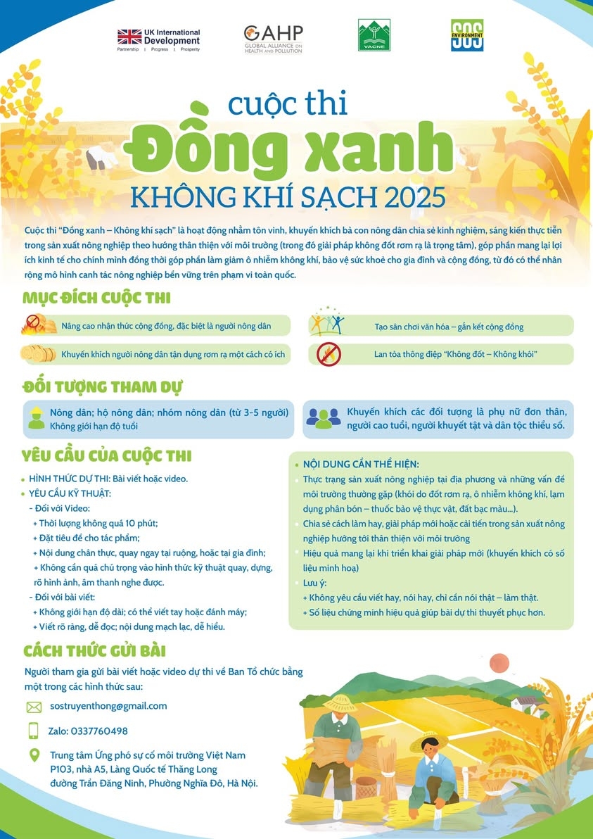 Phát động cuộc thi “Đồng xanh - Không khí sạch”