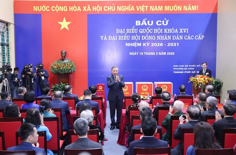 Tổng Bí thư Tô Lâm bỏ phiếu bầu cử đại biểu Quốc hội, HĐND các cấp tại phường Ba Đình Tổng Bí thư Tô Lâm bỏ phiếu bầu cử đại biểu Quốc hội, HĐND các cấp tại phường Ba Đình