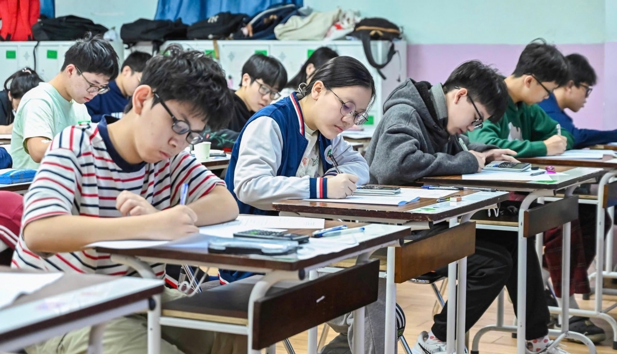 Một kỳ thi học bổng trong mùa tuyển sinh ở hệ thống trường liên cấp Newton. (Ảnh: ngs.edu.vn)