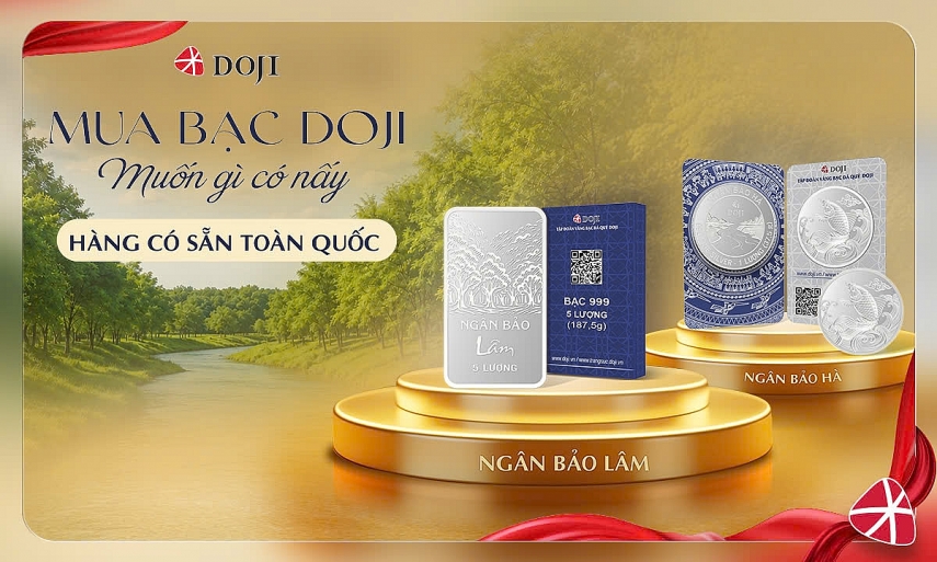 Đầu tư Bạc thuận tiện cùng hệ thống phân phối toàn quốc Ngân Bảo DOJI