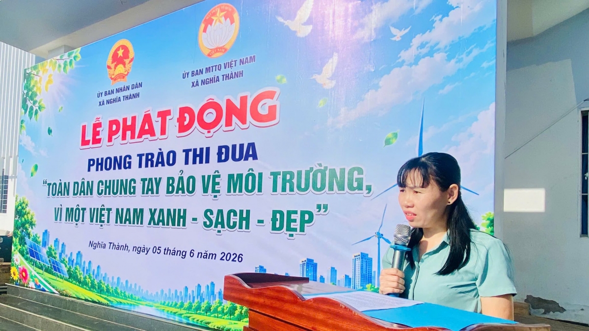 Xã Nghĩa Thành (TP.HCM): Hưởng ứng Tháng hành động vì môi trường và Ngày Môi trường thế giới năm 2026