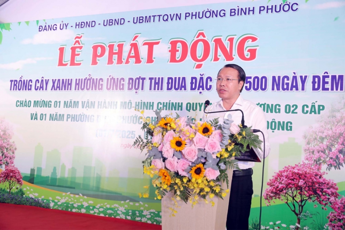 Phát động trồng 2.500 cây xanh, phường Bình Phước vun đắp lá phổi xanh cho đô thị Phát động trồng 2.500 cây xanh, phường Bình Phước vun đắp lá phổi xanh cho đô thị