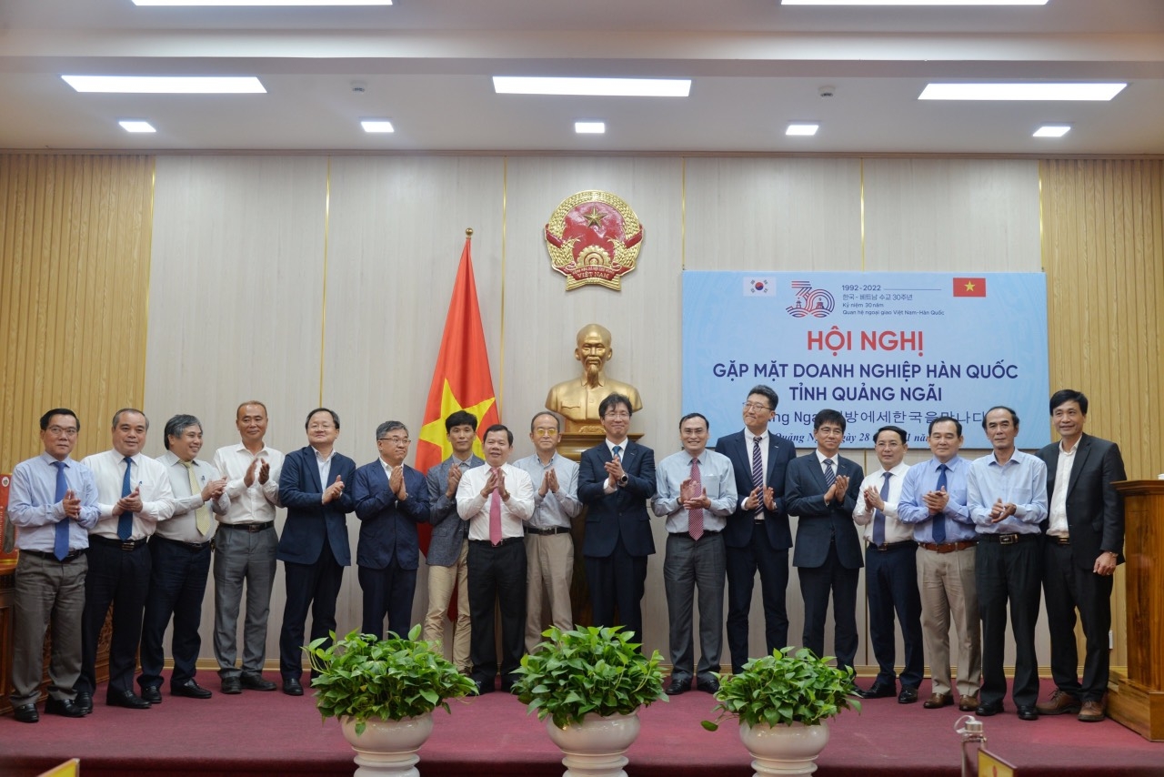 UBND tỉnh Quảng Ngãi tổ chức gặp mặt doanh nghiệp, nhà đầu tư Hàn Quốc nhân kỷ niệm 30 năm thiết lập quan hệ hữu nghị Việt Nam - Hàn Quốc