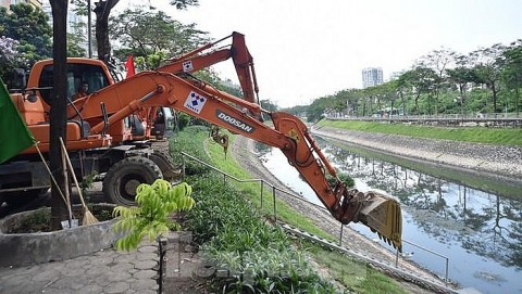 Khoan kích ngầm đặt cống gom nước thải kỳ vọng hồi sinh sông Tô Lịch
