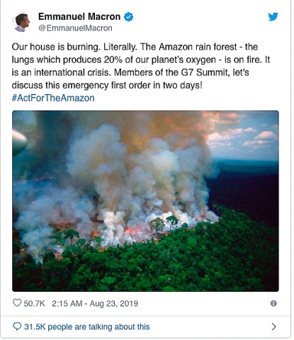 Chính phủ Brazil "gắt" trước ý kiến quốc tế về hoả hoạn rừng Amazon