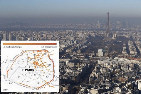 Độc đáo tấm bản đồ chỉ ra chính xác mức độ ô nhiễm không khí