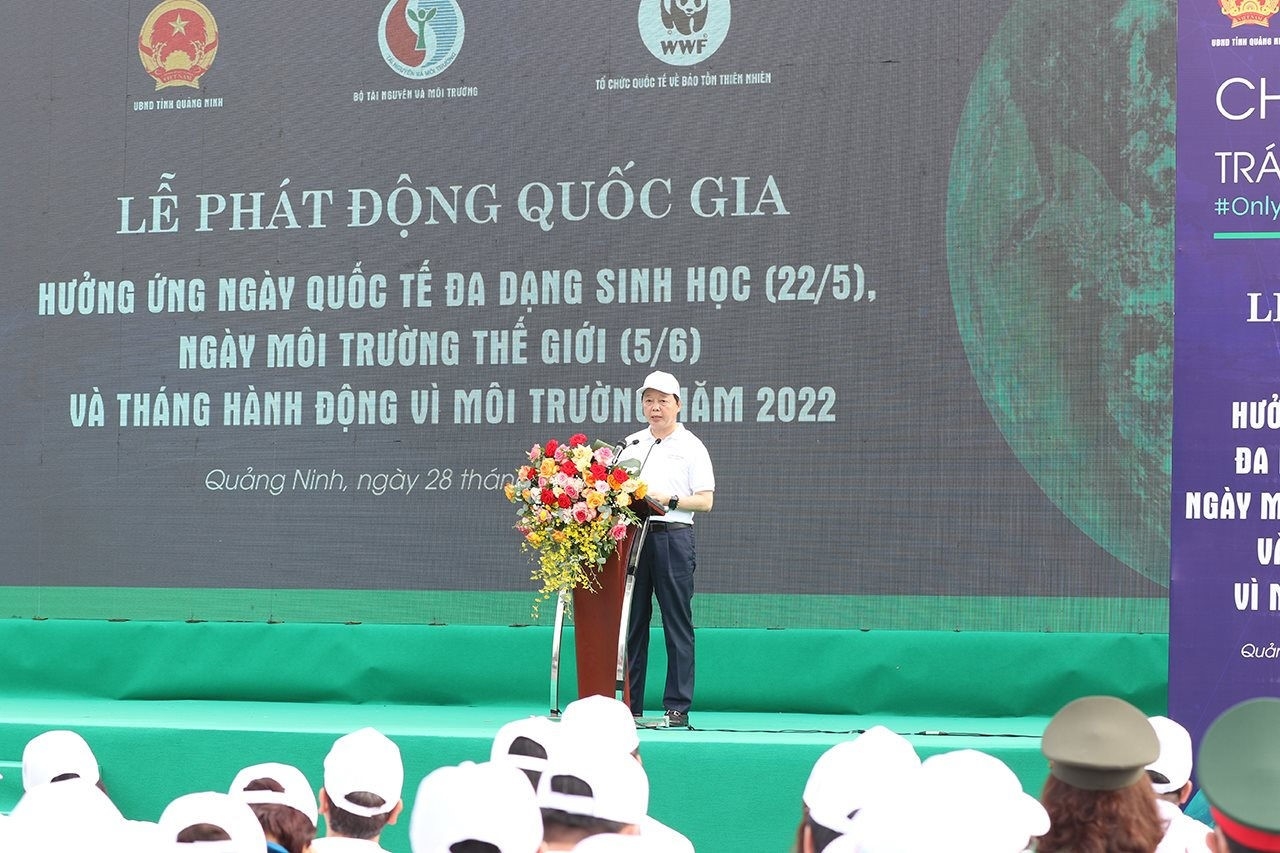 Bộ trưởng Trần Hồng Hà tại Lễ phát động Quốc gia hưởng ứng Lễ phát động ngày Đa dạng sinh học, Ngày Môi trường thế giới 2022