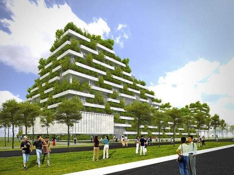 Mặt dựng xanh trong kiến trúc hiện đại
