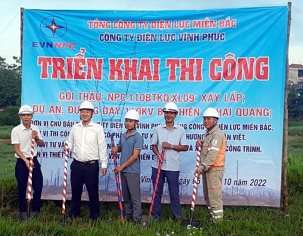 Vĩnh Phúc: Thi công Dự án đường dây 110kV Bá Thiện - Khai Quang