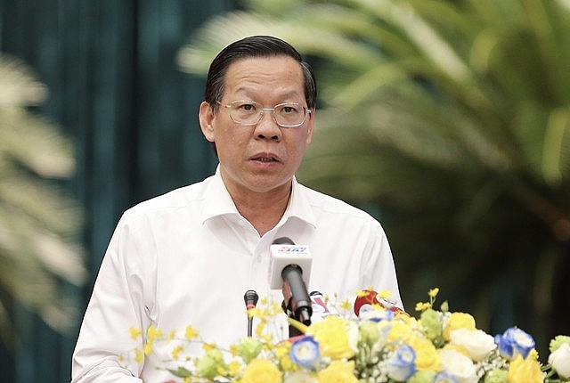 Chủ tịch UBND TPHCM Phan Văn Mãi phát biểu tại Hội nghị.