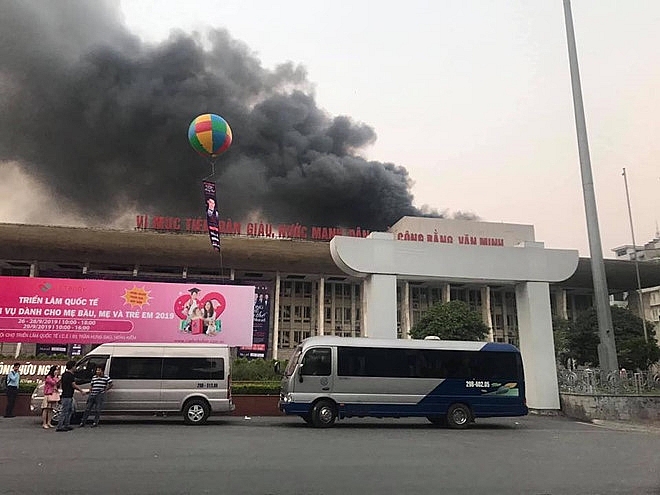 Cháy lớn tại Cung văn hóa hữu nghị Việt - Xô