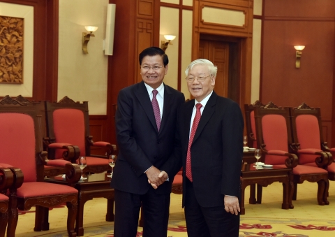 Tổng Bí thư, Chủ tịch nước Nguyễn Phú Trọng tiếp Thủ tướng Lào