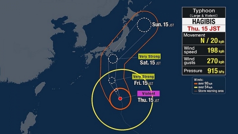 Bão lớn sắp đổ bộ vào Nhật Bản, thiệt hại khó lường trước
