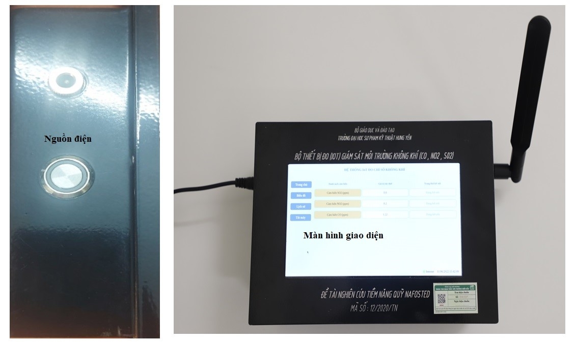 Bộ thiết bị đo giám sát môi trường không khí do các nhà khoa học Trường Đại học Sư phạm Kỹ thuật Hưng Yên nghiên cứu, chế tạo.