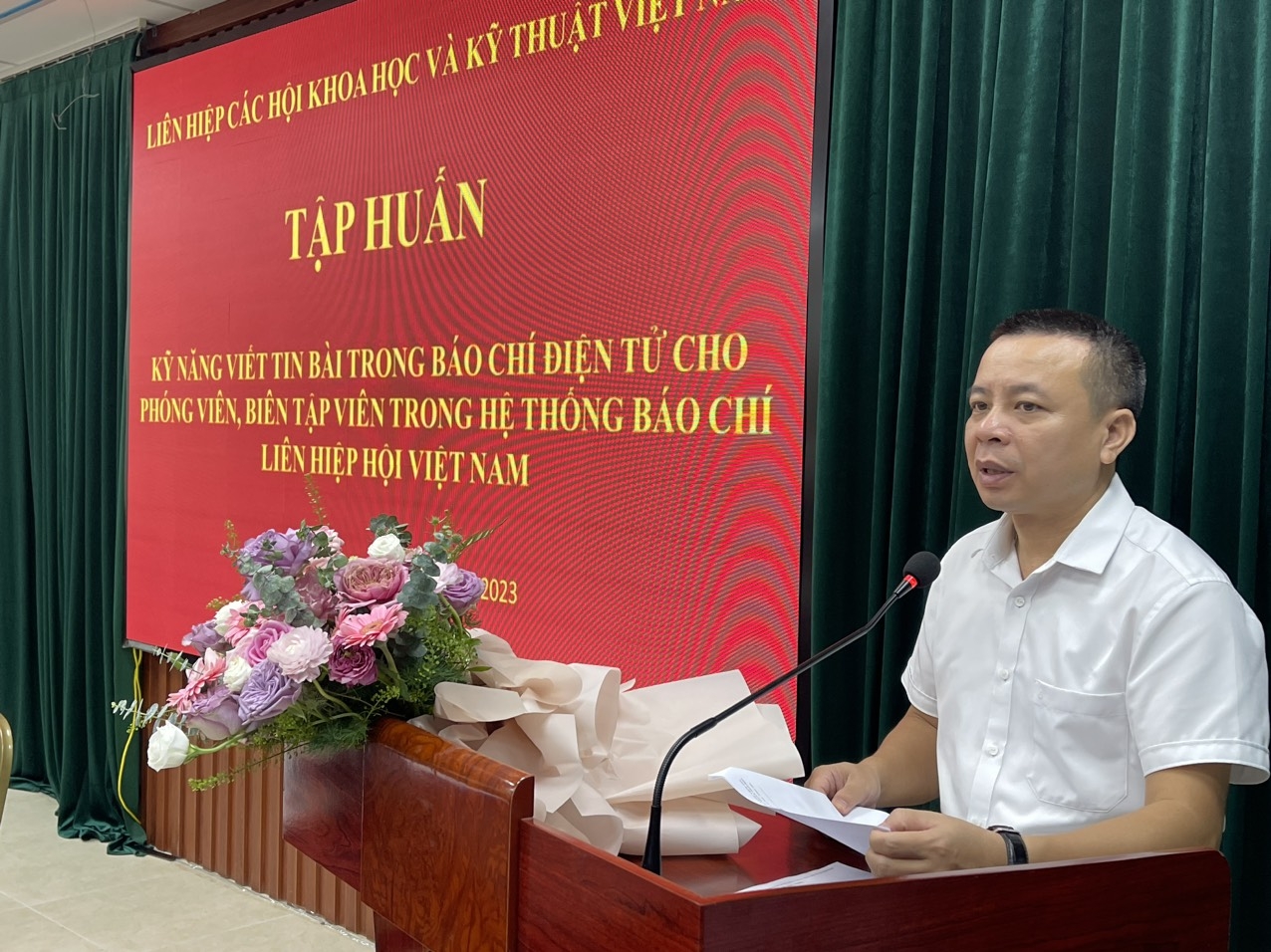 ThS. Lê Thanh Tùng - Trưởng ban Ban Truyền thông và Phổ biến kiến thức phát biểu