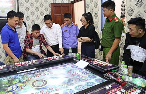 Đột kích 5 ổ cờ bạc trá hình quán game do người Trung Quốc điều hành