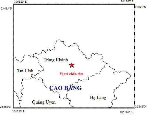 Sáng nay (28/11), Cao Bằng lại xảy ra động đất